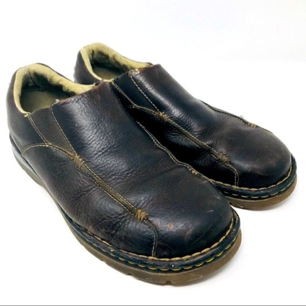 Dr Martens vintage brown leather slide on loafers 11 M